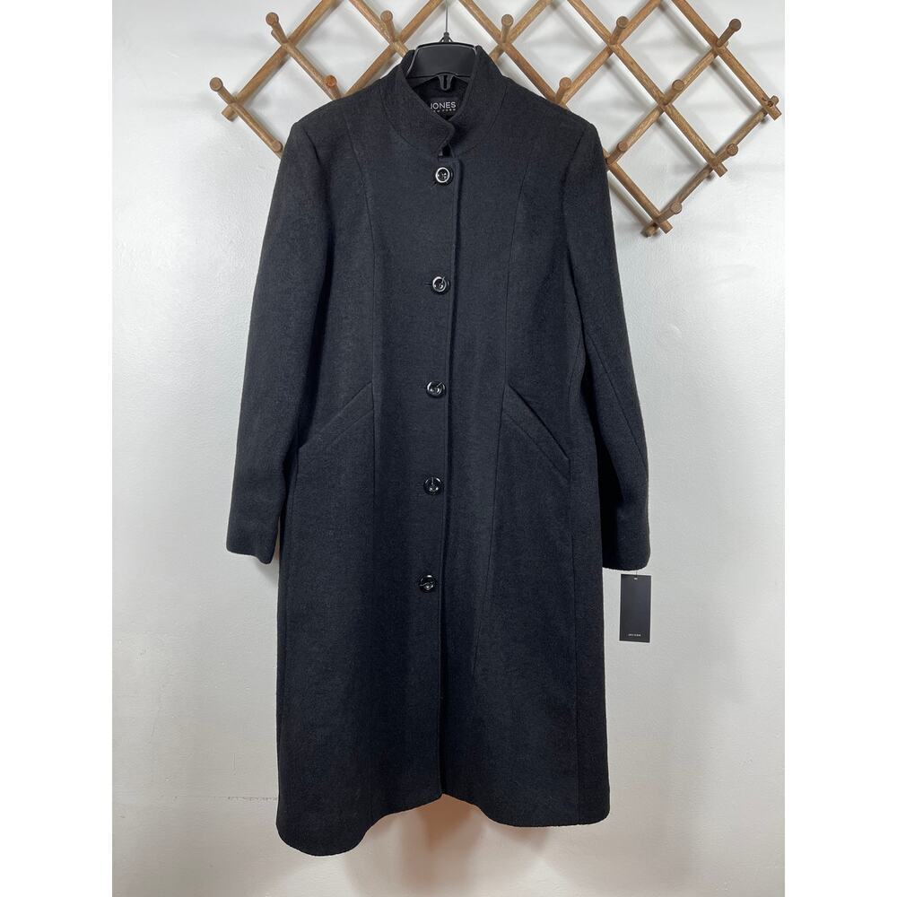 New Jones New York Longline Button Front Wool Blend Coat Women's Size 1X